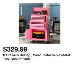 Wayfair 8 Drawers Rolling , 2-in-1 Detachable Metal Tool Cabinet with Lockable Wheels offer