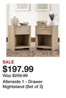Wayfair Allenside 1 - Drawer Nightstand (Set of 2) offer