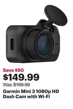 Best Buy Garmin Mini 3 1080p HD Dash Cam with Wi-Fi offer