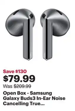 Best Buy Open Box - Samsung Galaxy Buds3 In-Ear Noise Cancelling True Wireless Earbuds - Silver offer
