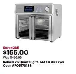 Best Buy Kalorik 26 Quart Digital MAXX Air Fryer Oven AFO51781SS offer