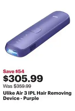 Best Buy Ulike Air 3 IPL Hair Removing Device - Purple offer
