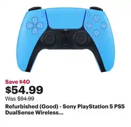 Best Buy Refurbished (Good) - Sony PlayStation 5 PS5 DualSense Wireless Controller (Starlight Blue) offer
