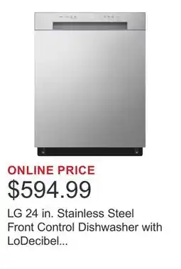 Costco LG 24 in. Stainless Steel Front Control Dishwasher with LoDecibel Operation and Dynamic Drys offer
