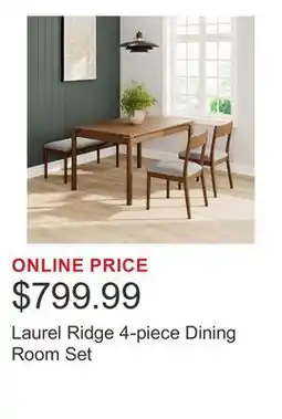 Costco Laurel Ridge 4-piece Dining Room Set offer