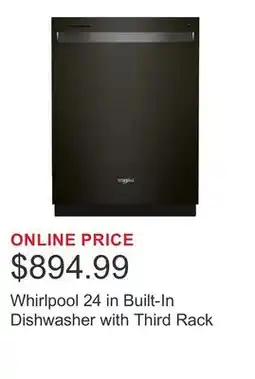 Costco Whirlpool 24 in Built-In Dishwasher with Third Rack offer