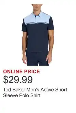 Costco Ted Baker Men's Active Short Sleeve Polo Shirt offer