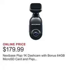 Costco Nextbase Piqo 1K Dashcam with Bonus 64GB MicroSD Card and Piqo Quick Connect Cable offer