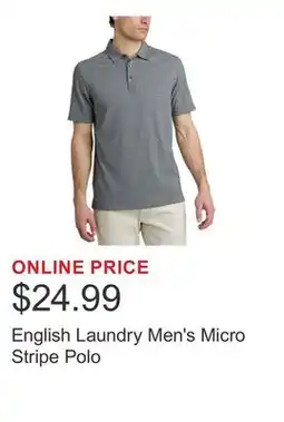 Costco English Laundry Men's Micro Stripe Polo offer
