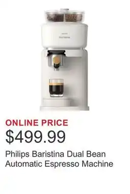 Costco Philips Baristina Dual Bean Automatic Espresso Machine offer