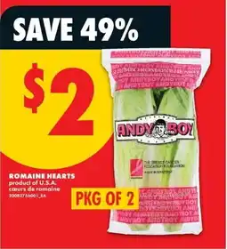 No Frills Romaine hearts offer
