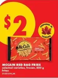 No Frills Mccain red bag fries offer