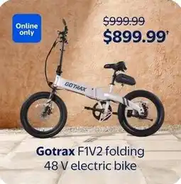 Walmart Gotrax F1V2 folding 48 V electric bike offer