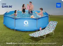 Walmart Avenli deep metal frame above ground swimming pool offer