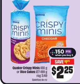 FreshCo Quaker Crispy Minis 100 g or Rice Cakes 127-199 g Galettes de riz offer