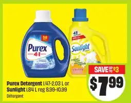 FreshCo Purex Detergent 1.47-2.03 L or Sunlight 1.84 L offer