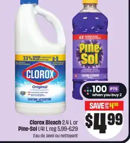 FreshCo Clorox Bleach 2.4 L or Pine-Sol 1.41 L offer