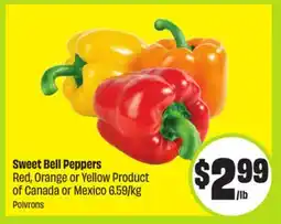 FreshCo Sweet Bell Peppers Red, Orange or Yellow Product of Canada or Mexico 6.59/kg Potvrons offer