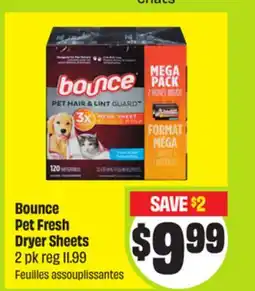 FreshCo Bounce Pet Fresh Dryer Sheets 2 pk Feullles assouplissantes offer