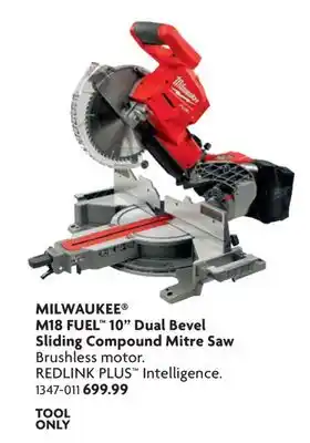 Home Hardware MILWAUKEE M18 FUEL 10 Dual Bevel Sliding Compound Mitre Saw offer