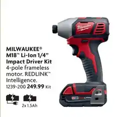 Home Hardware M18 Li-Ion 1/4 Impact Driver Kit offer