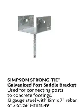 Home Hardware Galvanized Post Saddle Bracket offer