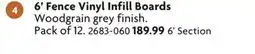 Home Hardware 6' Fence Vinyl Infill Boards offer