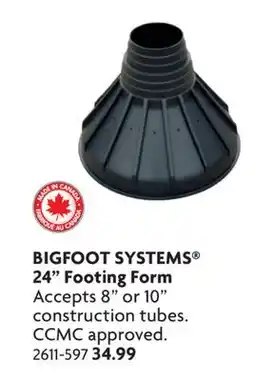 Home Hardware BIGFOOT SYSTEMS 24 Footing Form offer