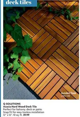 Home Hardware Golden Teak Q SOLUTIONS Acacia Hard Wood Deck Tile offer
