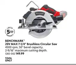 Home Hardware 20V MAX 7-1/4 Brushless Circular Saw offer