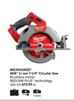 Home Hardware M18 Li-ion 7-1/4 Circular Saw offer