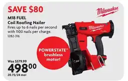 Home Hardware M18 FUEL Coil Roofing Nailer offer