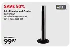Home Hardware 2-in-1 Heater and Cooler Tower Fan offer
