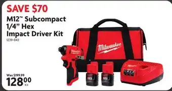 Home Hardware M12 Subcompact 1/4 Hex Impact Driver Kit offer