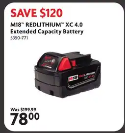 Home Hardware M18 REDLITHIUM XC 4.0 Extended Capacity Battery offer