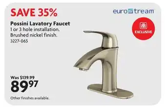Home Hardware Possini Lavatory Faucet offer