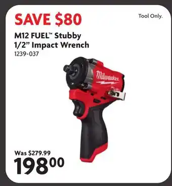 Home Hardware M12 FUEL Stubby 1/2 Impact Wrench offer