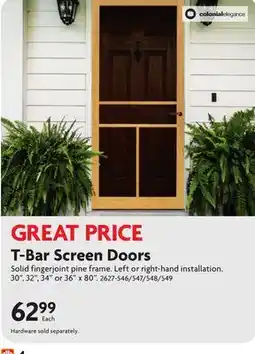 Home Hardware T-Bar Screen Doors offer