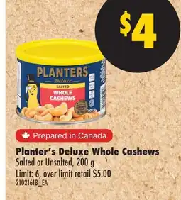 No Frills PLANTER'S DELUXE WHOLE CASHEWS offer