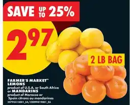 No Frills FARMER'S MARKET LEMONS or MANDARINS, 2LB BAG offer