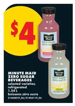 No Frills MINUTE MAID ZERO SUGAR BEVERAGES offer