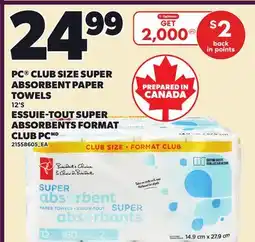 Independent Grocer PC CLUB SIZE SUPER ABSORBENT PAPER TOWELS, 12's offer