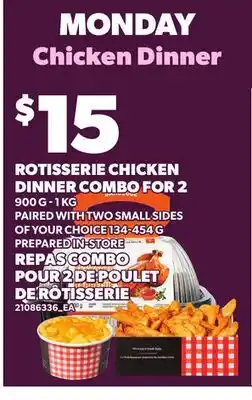 Independent Grocer ROTISSERIE CHICKEN DINNER COMBO FOR 2, 900 G - 1 KG offer