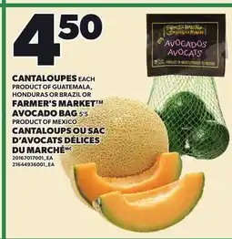 Independent Grocer CANTALOUPES, FARMER'S MARKET AVOCADO BAG, 5'S offer
