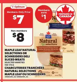 Independent Grocer MAPLE LEAF NATURAL SELECTIONS OR SCHNEIDERS DELI SLICED MEATS offer