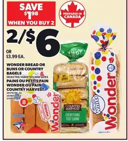 Independent Grocer WONDER BREAD OR BUNS OR COUNTRY BAGELS offer