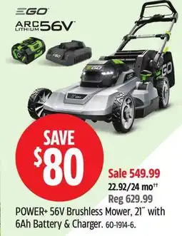Canadian Tire EGO POWER+ 56V Brushless Mower offer