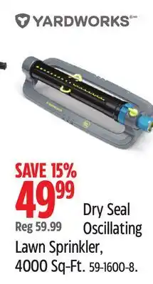Canadian Tire Yardworks Dry Seal Oscillating Lawn Sprinkler offer