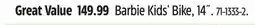 Canadian Tire Barbie Kids' Bike, 14˝ offer