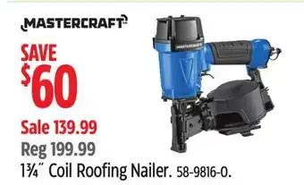 Canadian Tire Mastercraft 1 3⁄4˝ Coil Roofing Nailer offer
